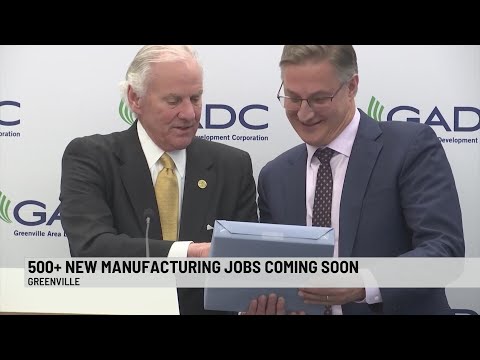 500+ manufacturing jobs coming to Greenville