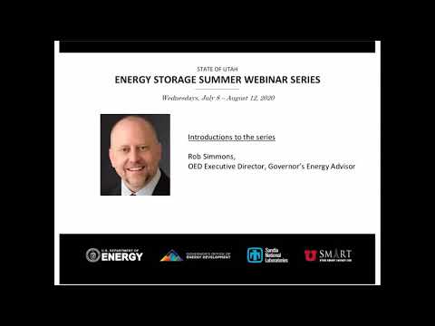 Session 1 — Energy Storage Introductions and Overview | Utah Energy Storage