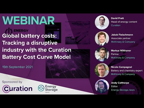 Global battery costs: Tracking a disruptive industry with the Curation Battery Cost Curve Model